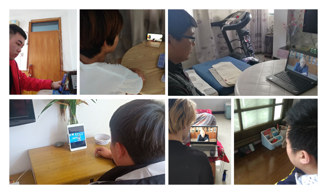 19级员工在认真学习观看