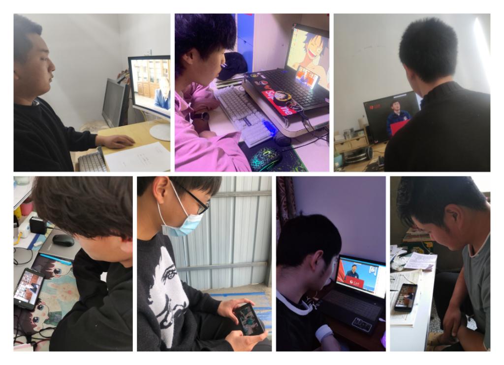18级员工在认真学习观看